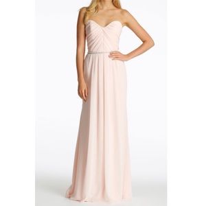 NWT Hayley Paige Strapless Sweetheart Chiffon Dress Size 4